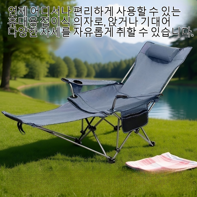 앉거나 기대어 사용할 수 있는 휴대용 접이식 의자