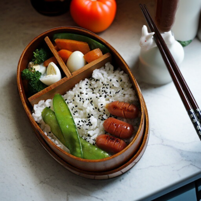 حاوية طعام خشبية للمدرسة، صندوق غداء للرحلات والنزهات، أدوات مدرسية