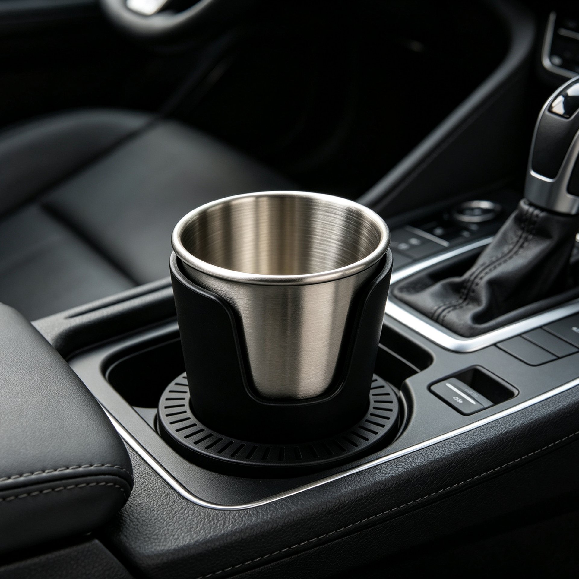 Expandable car cup holder for large drinks