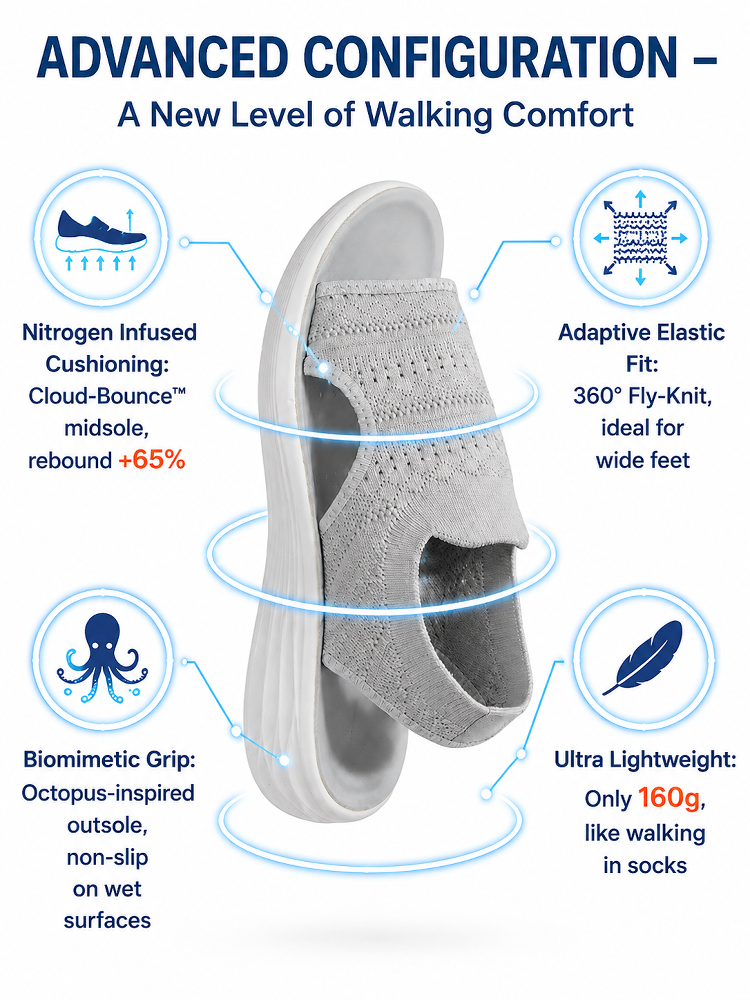 Arch Support Fly Knit Slip-On Walking Sandals | Same All-Day Comfort As Premium Walking Shoe Brands