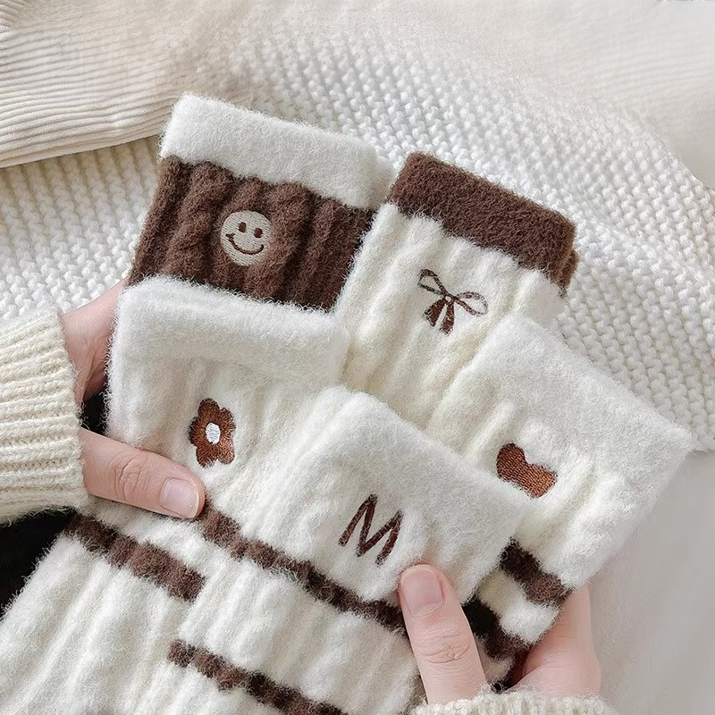 Double-sided Fleece Warm Mid-Calf Floor Socks