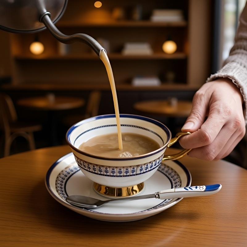 ボーンチャイナのティーカップとソーサーセット