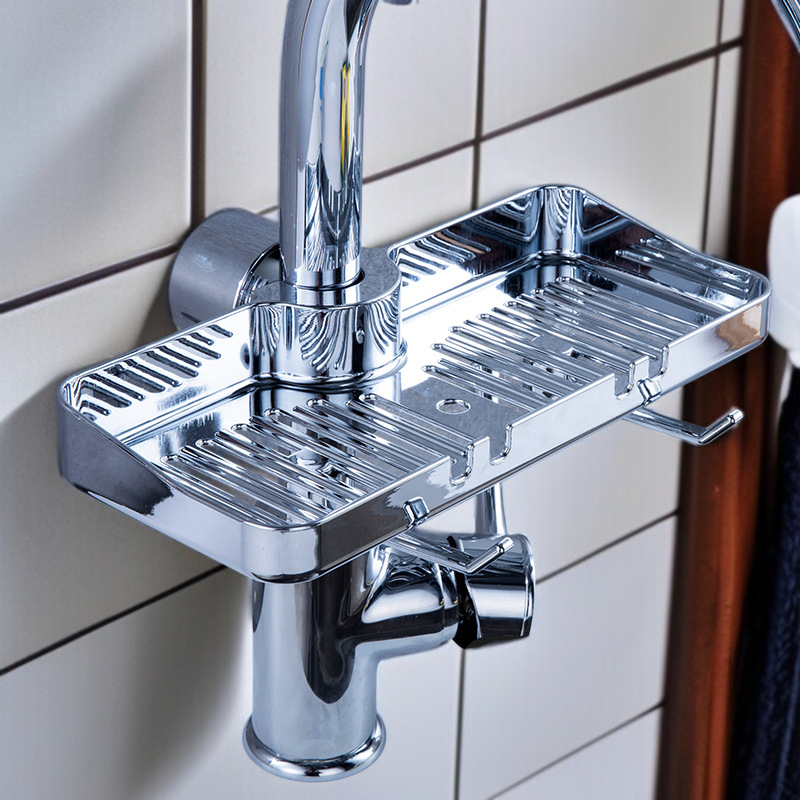 주방 수조 장식물 걸이 플라스틱 조절 수납 선반 욕실 비누 수납 선반 물빠짐 선반 가정용 행주 수도꼭지 선반