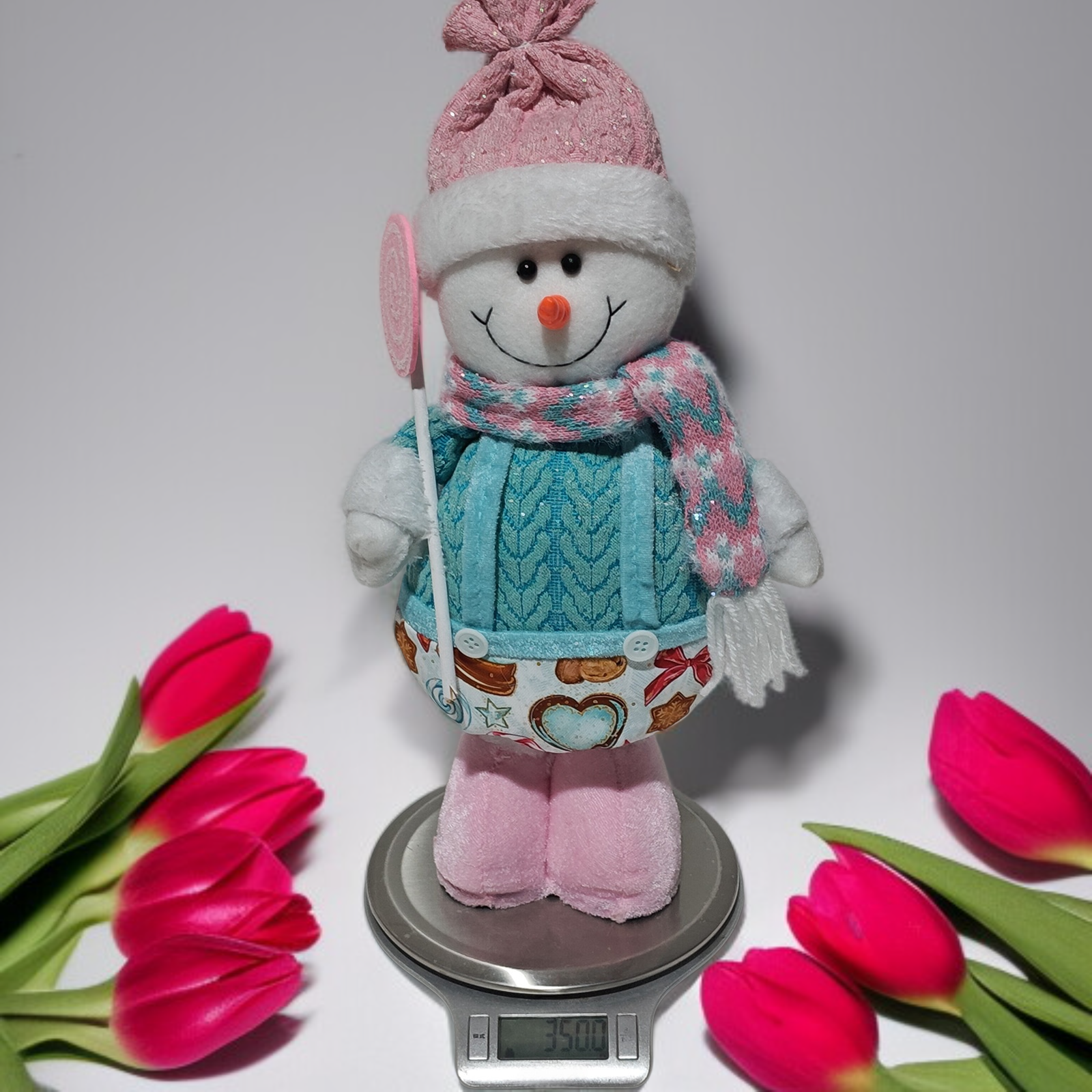 聖誕節裝飾品粉紅聖誕伸縮公仔擺飾聖誕老人雪人櫥窗佈置