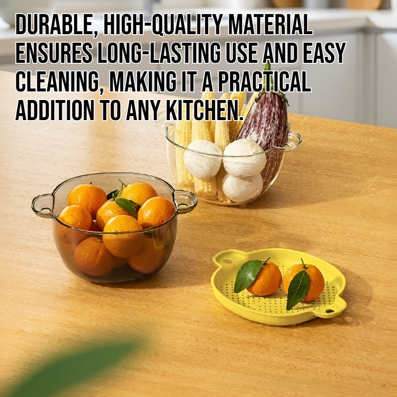 Transparent drain basket with lid for kitchen use