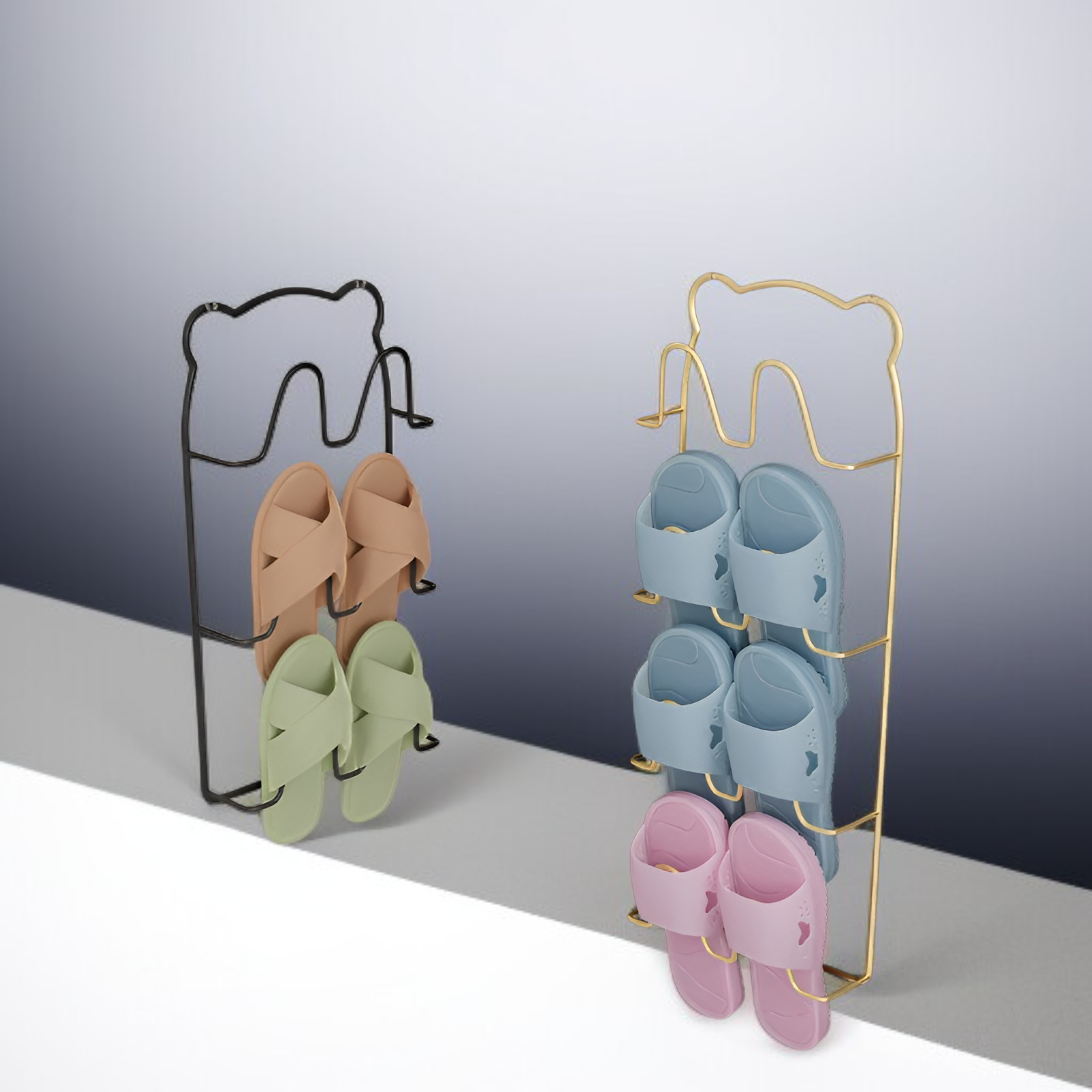 浴室免打孔鐵藝晾鞋架