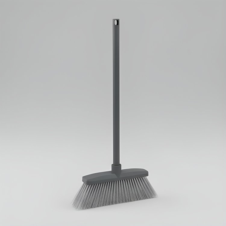 회색 간단한 가정용 빗자루(2팩)