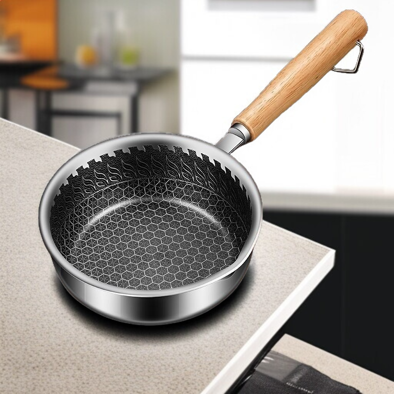 Specjalna nieprzywierająca patelnia do smażenia z osłoną przeciwbryzgową do kuchenek indukcyjnych