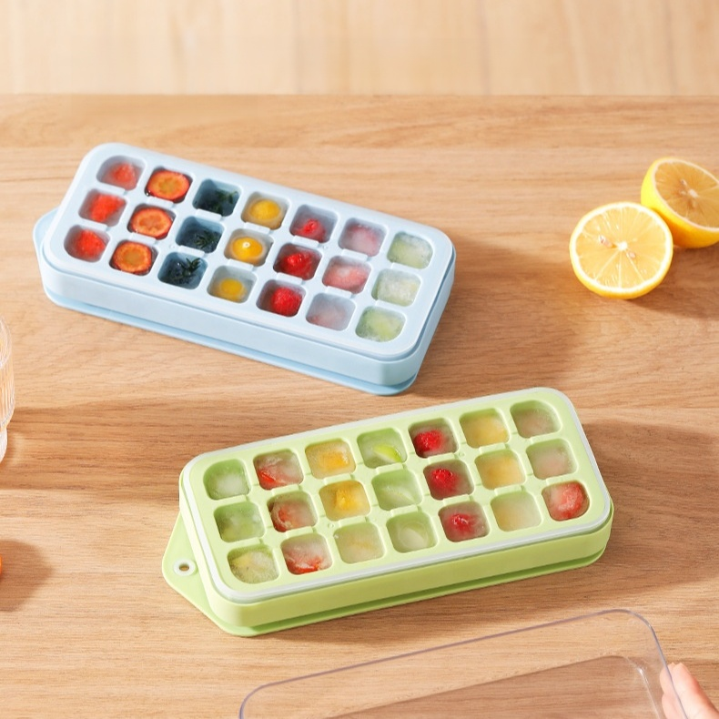 Fill with water and press the ice tray