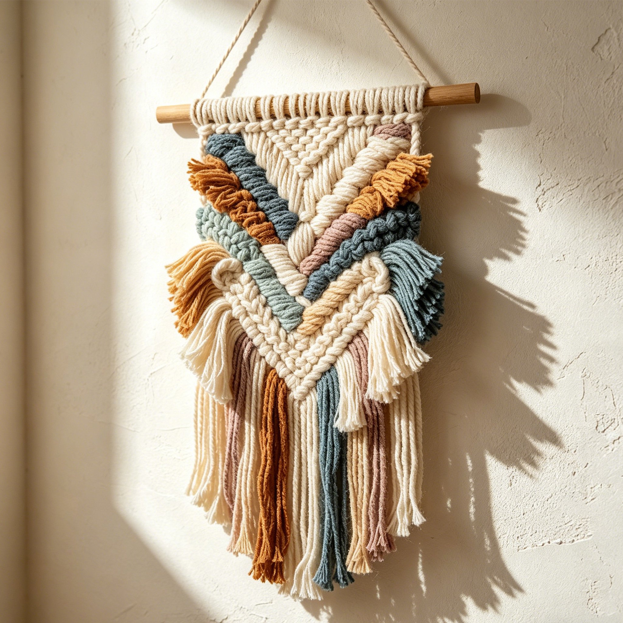 Close-up of detailed boho tapestry fabric pattern