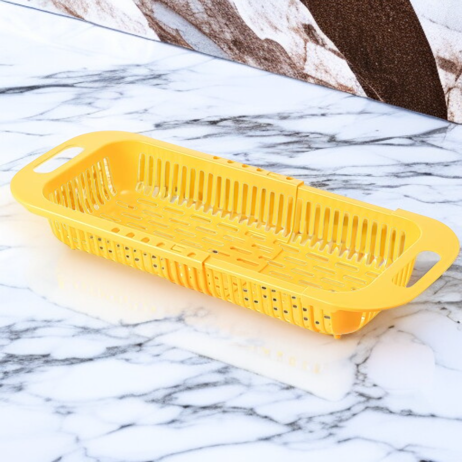 キッチン食器洗い用流し台伸縮収納棚