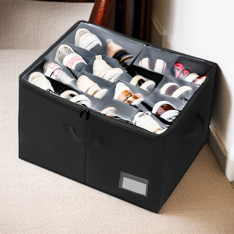 蓋付き大容量靴収納ボックス、強化収納ボックス、防塵防湿、家庭用ワードローブ靴収納ボックス