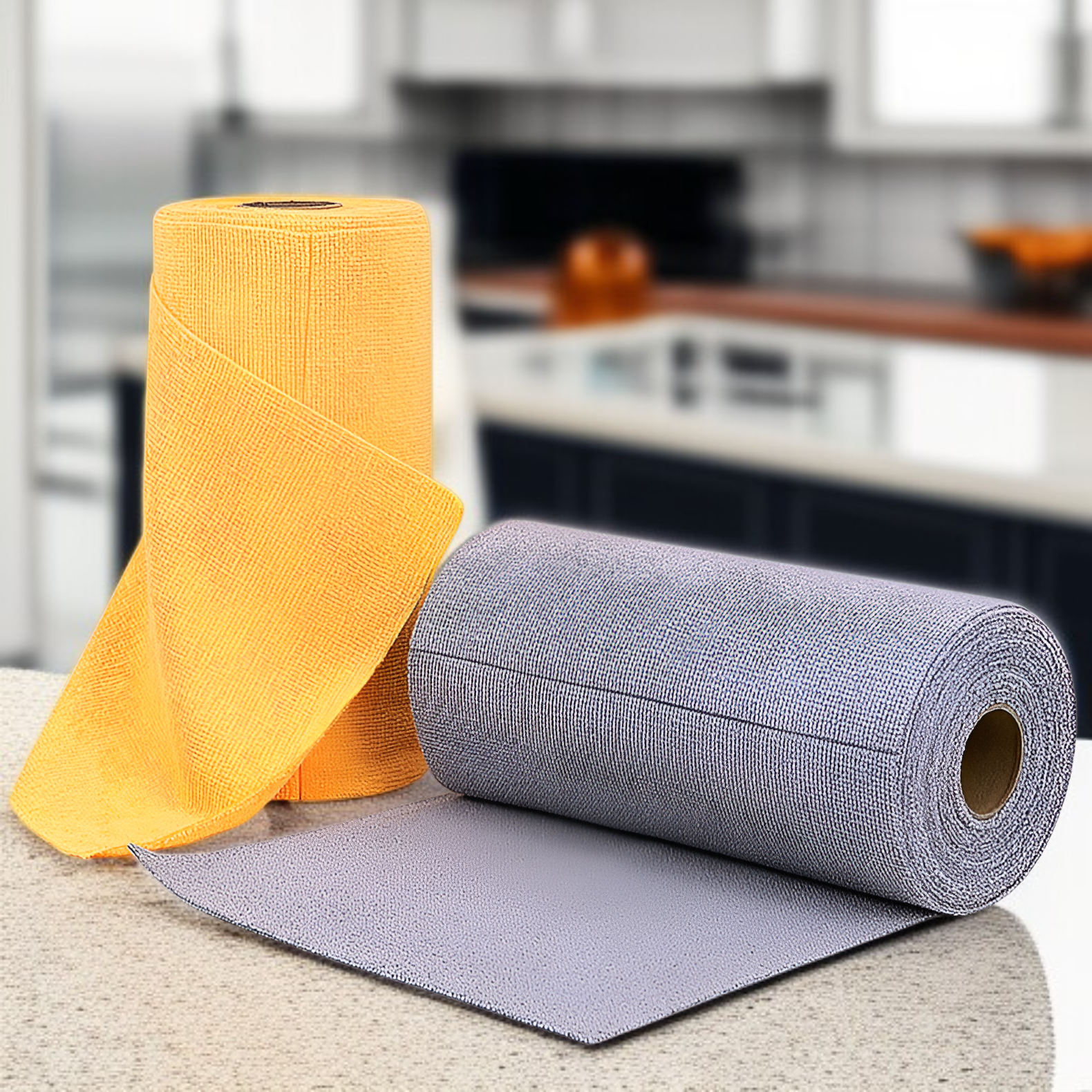 Geschirrtuch beim Abtrocknen von Gläsern