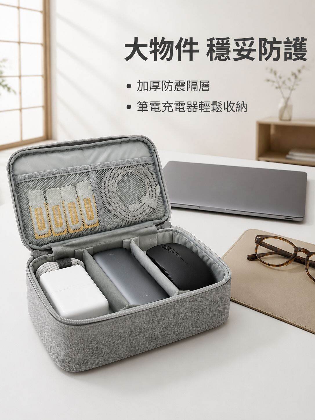 多功能數碼配件收納袋 筆記本充電器耳機USB行動電源整理包