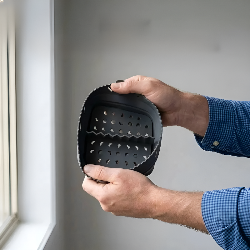 แผ่นรองซิลิโคนทรงสี่เหลี่ยมพับได้สำหรับหม้อทอดไร้น้ำมัน