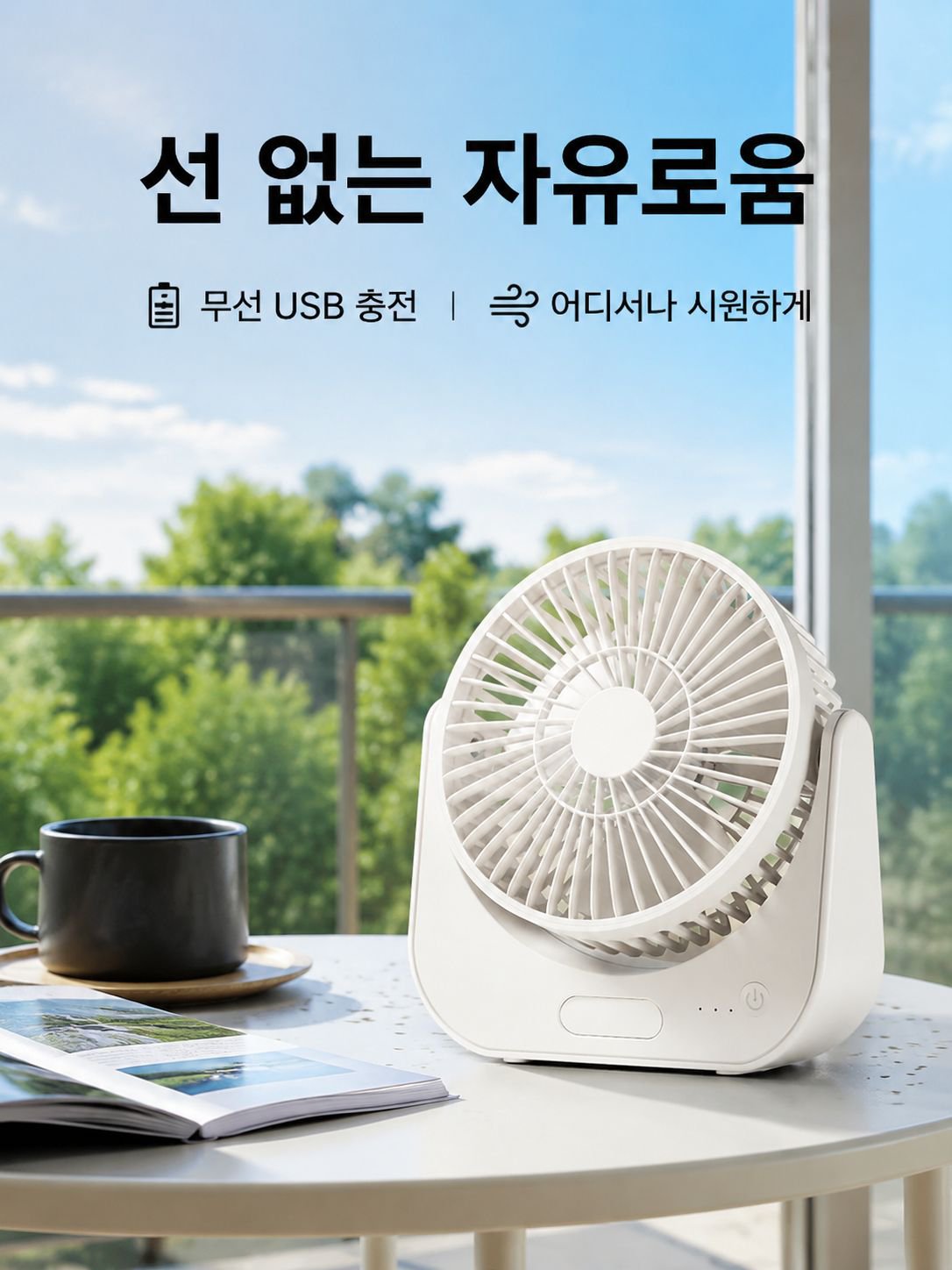 사무실 가정용 충전식 데스크탑 선풍기