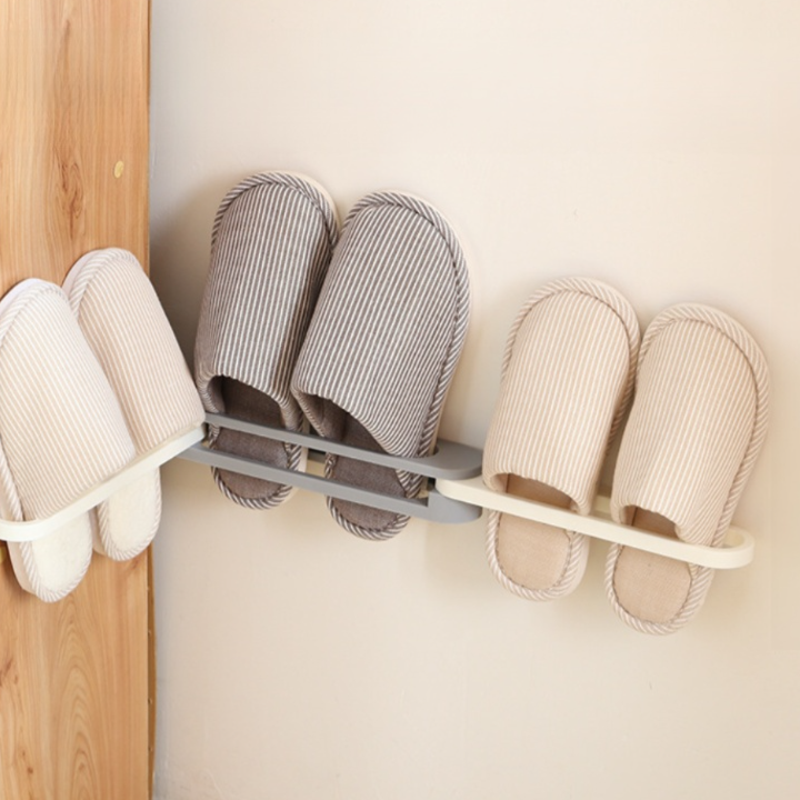 Bathroom Wall-mounted Punch-free Slipper Rack