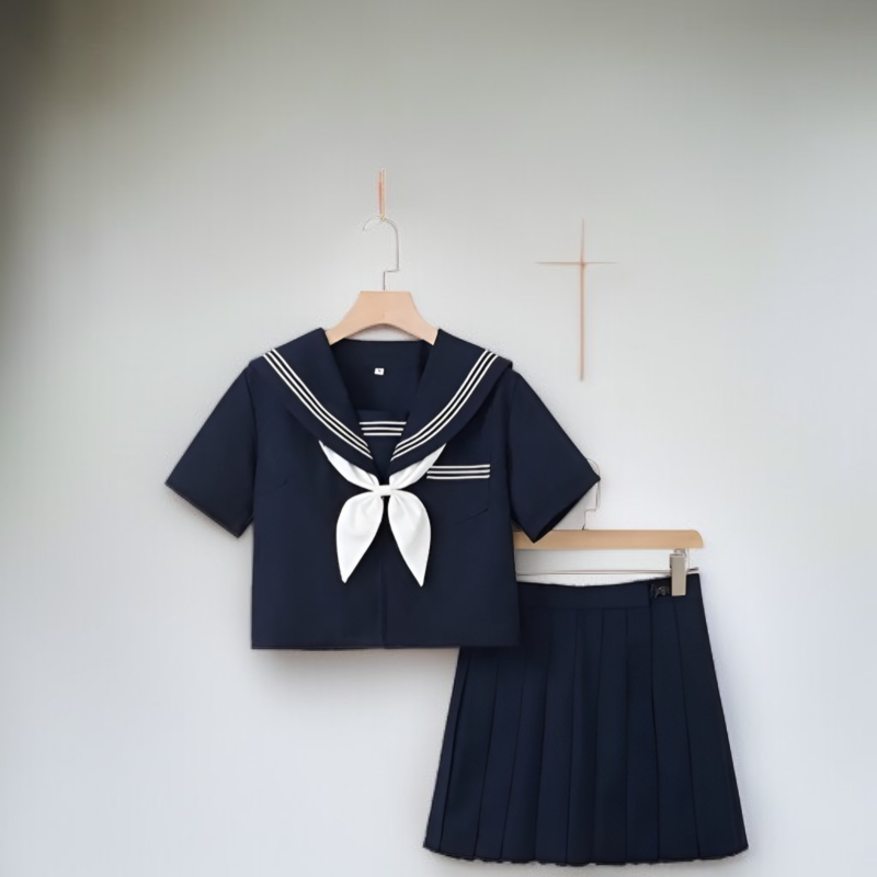 ネイビー風JK制服トップスディテール