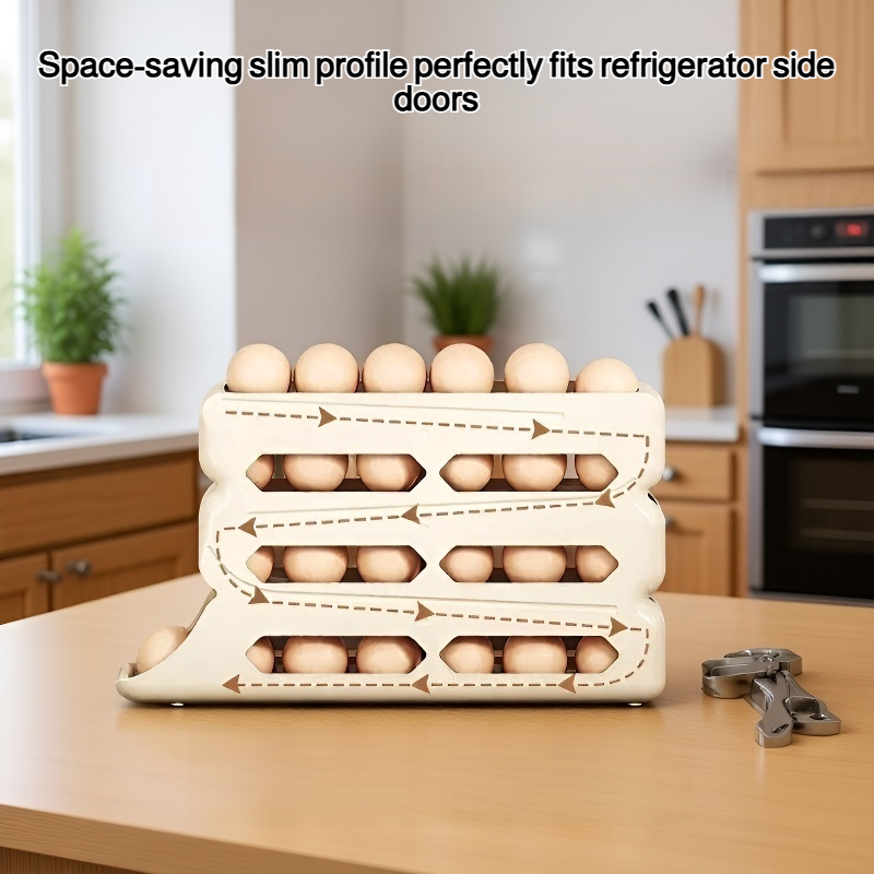 Automatic egg rolling egg storage box for refrigerator side door