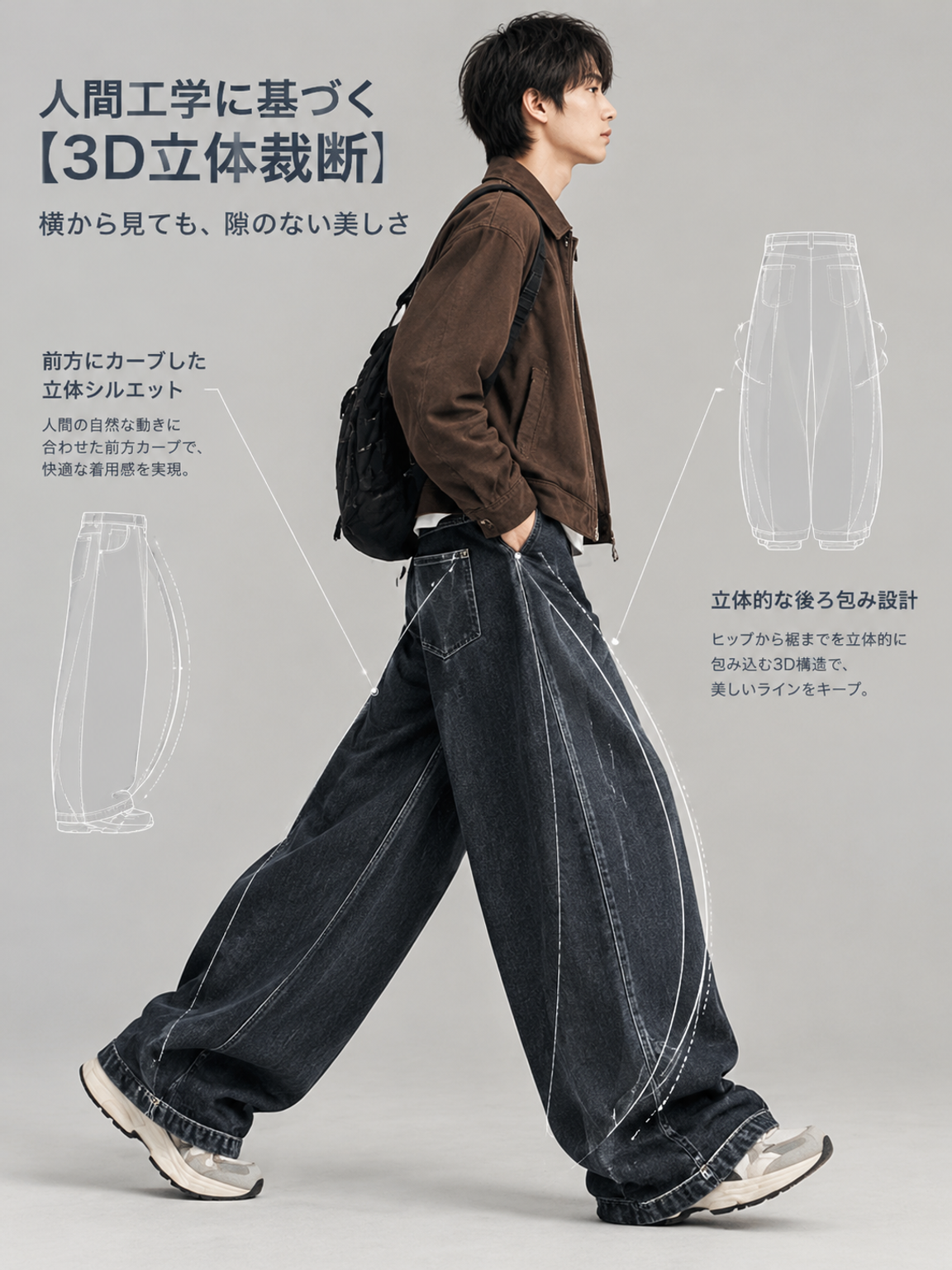 【倉敷・児島】ヴィンテージ風美脚シルエットカーブジーンズ