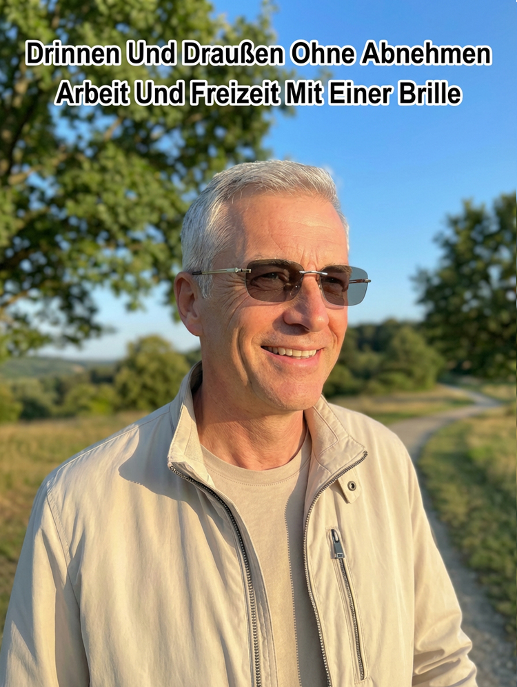 Rahmenlose photochrome, zoomfähige, hochauflösende Lesebrille