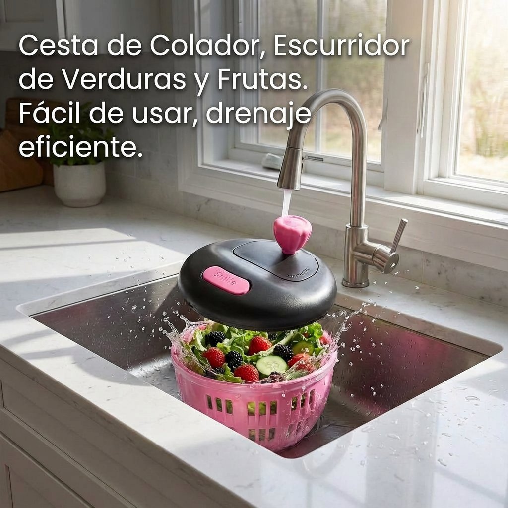 Centrifugadora manual para secar verduras y frutas