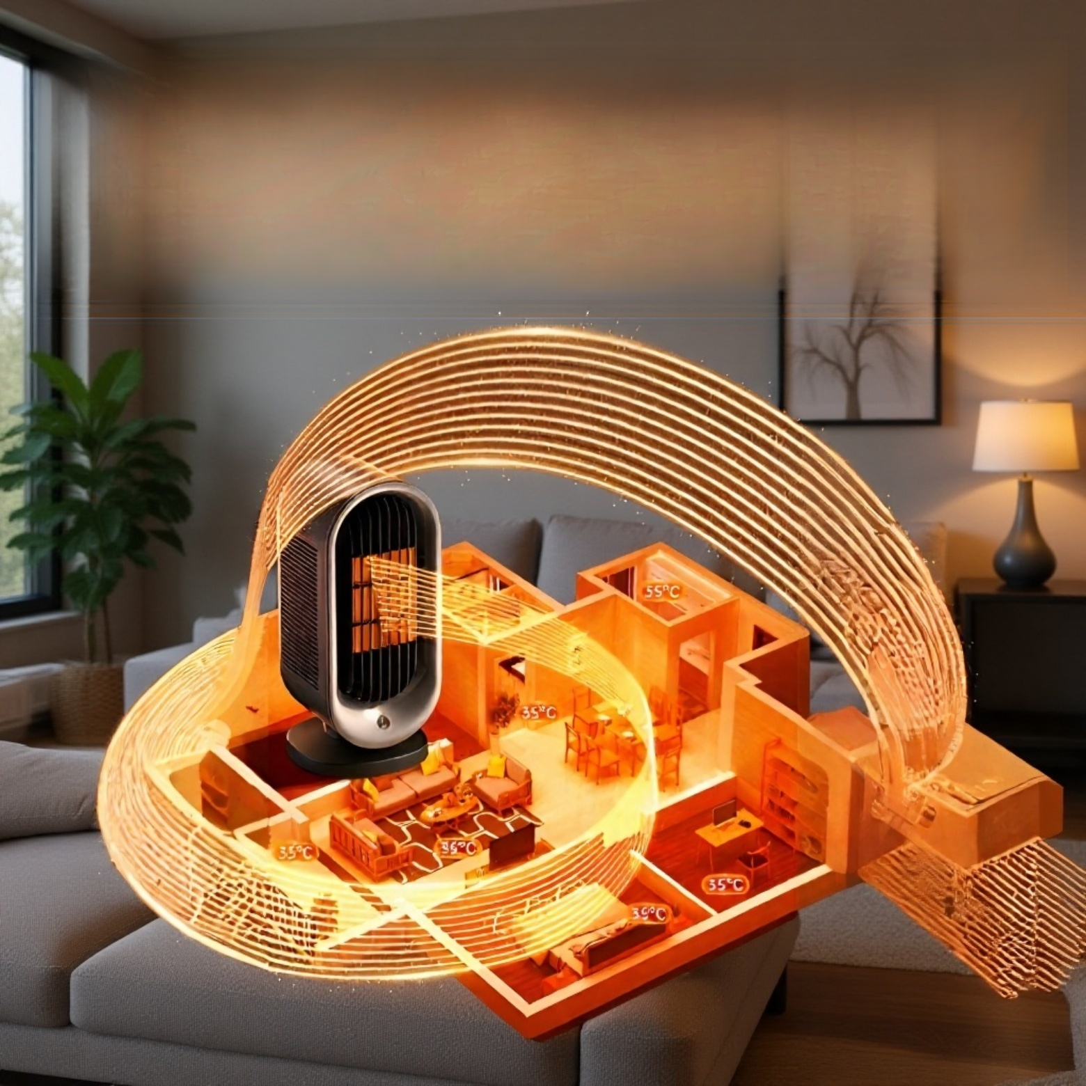 1200Wデスクトップヒーター