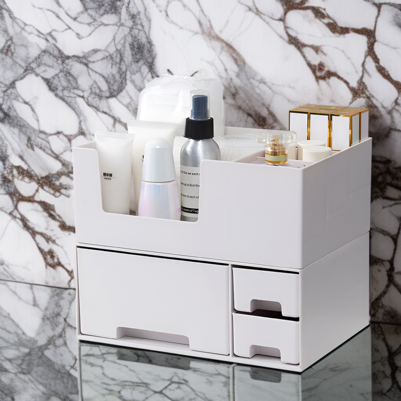 積み重ね可能な組み合わせのデスクトップ化粧品収納ボックス引き出し付きデスク雑貨収納ボックス寮文房具分類