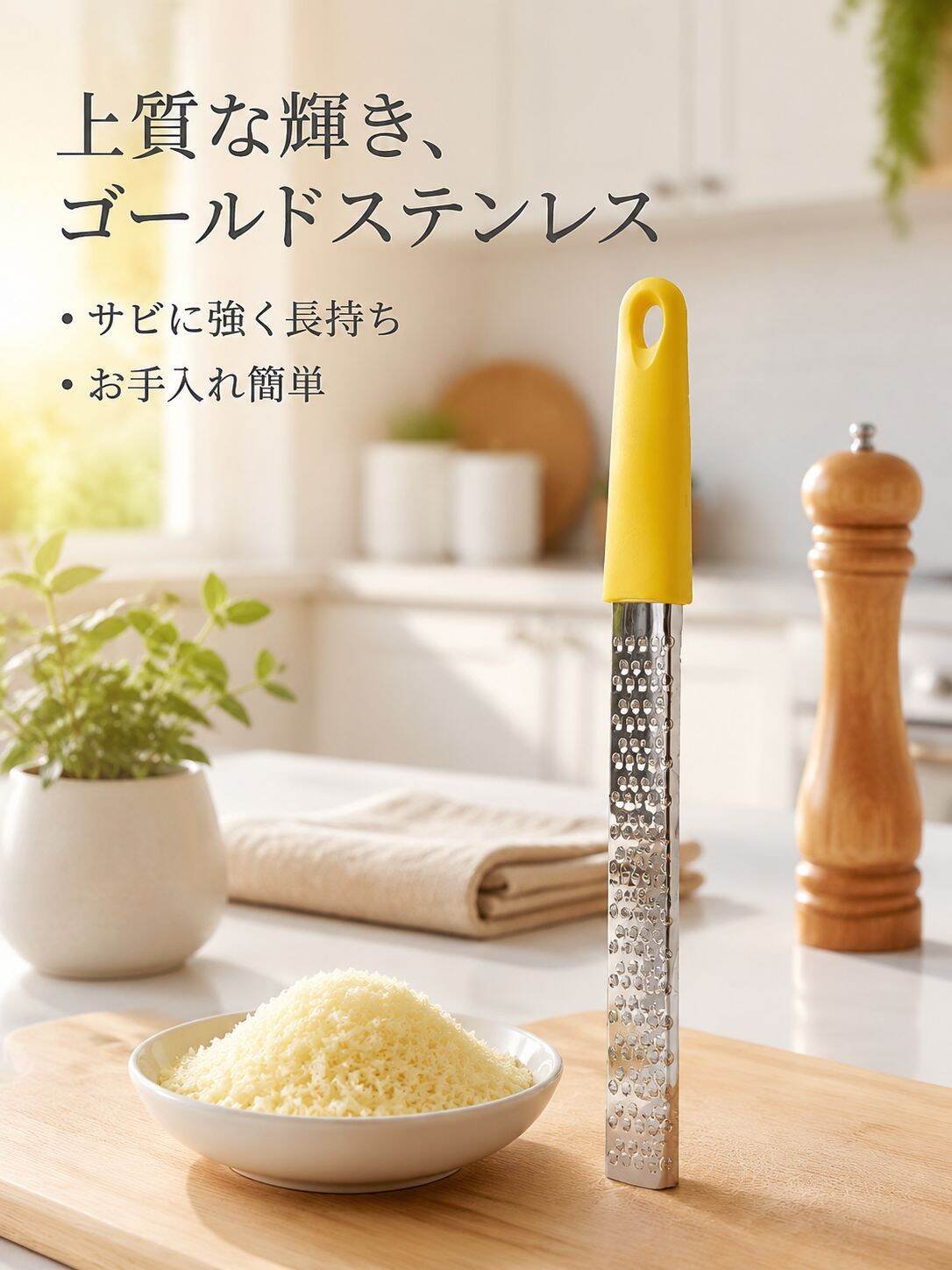 多機能ステンレス製チーズおろし器