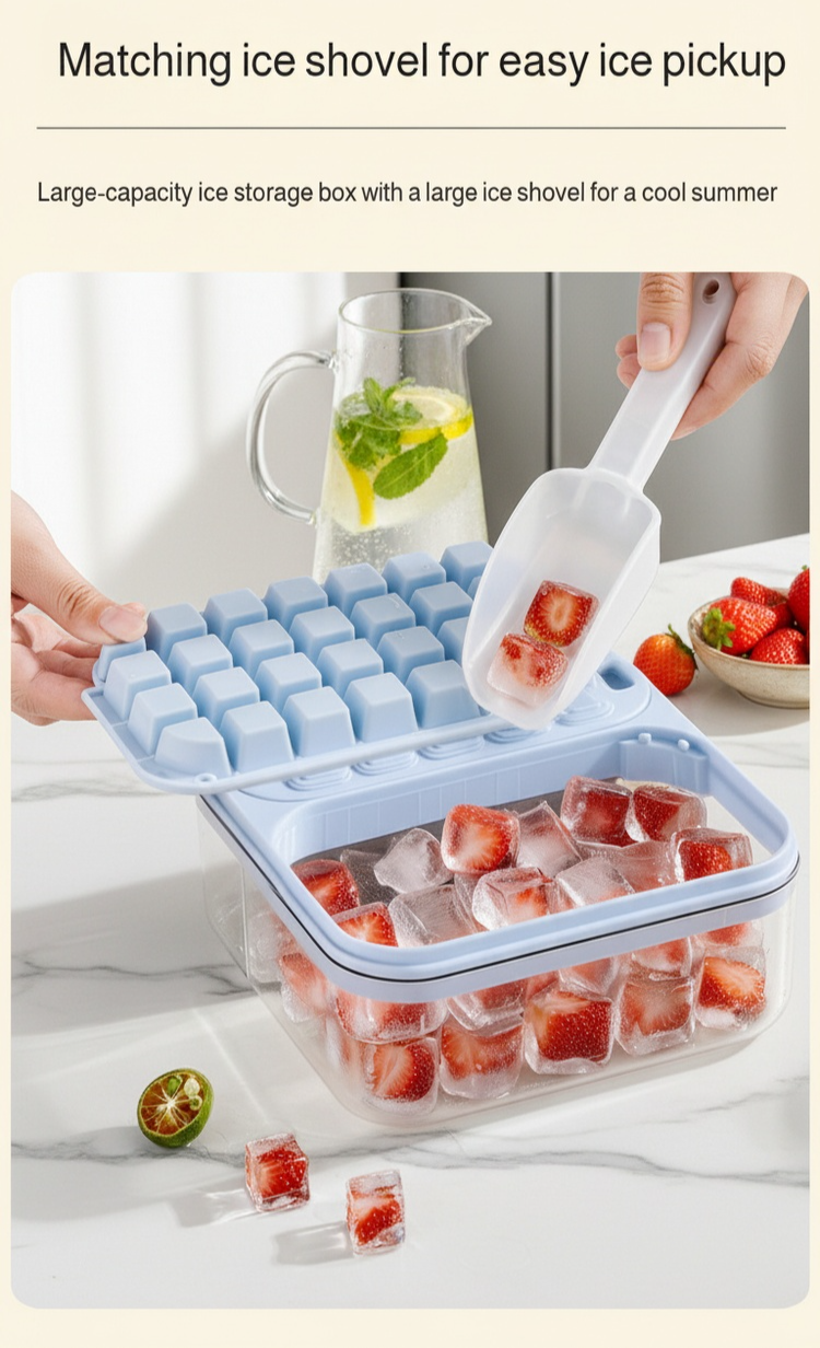 Portable plastic ice cube tray for parties