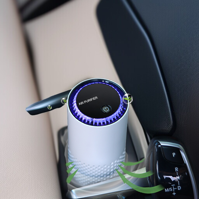 車の空気清浄機マイナスイオン煙と塵の除去小型ポータブルデスクトップ空気浄化