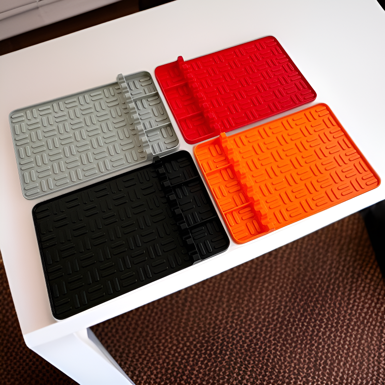 Tapis de cuisson en silicone, protège-plateau, support latéral pour barbecue, outil d’égouttage