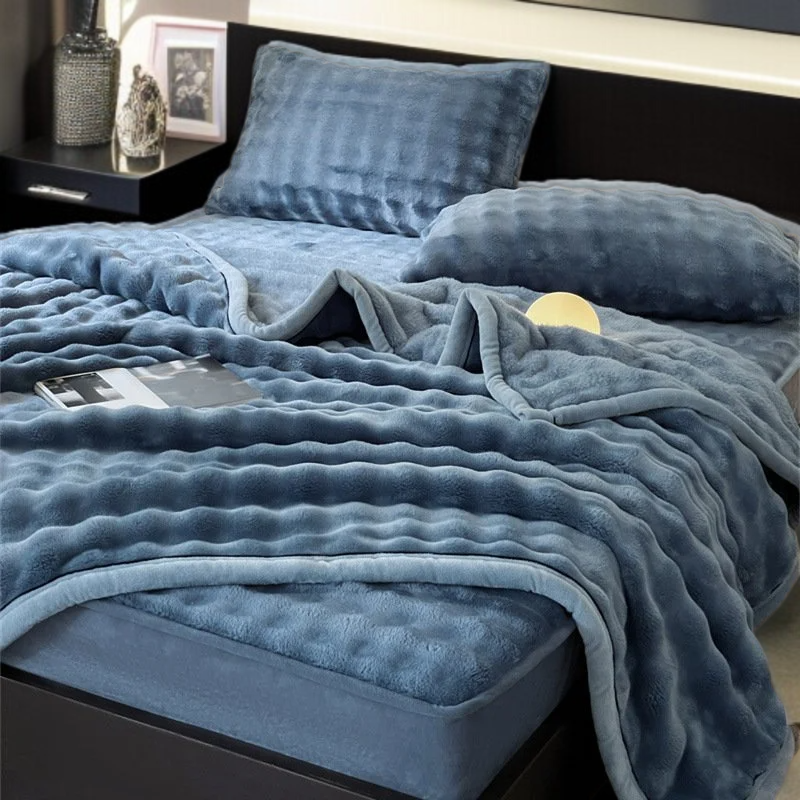 Estilo y suavidad en ropa de cama de terciopelo burbuja