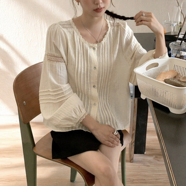 고퀄리티 라운드 부드러운 긴팔 셔츠 루즈핏 슬림핏 이너 추동 상의 여한대 봄