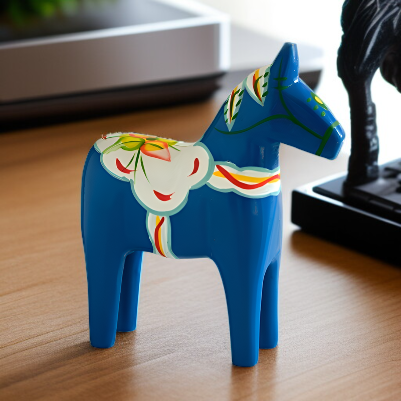 ヨーロッパスタイルの軽い高級赤い馬の置物、結婚祝い、北欧の手描きのダラ馬、縁起の良い創造的な家の装飾、ペア