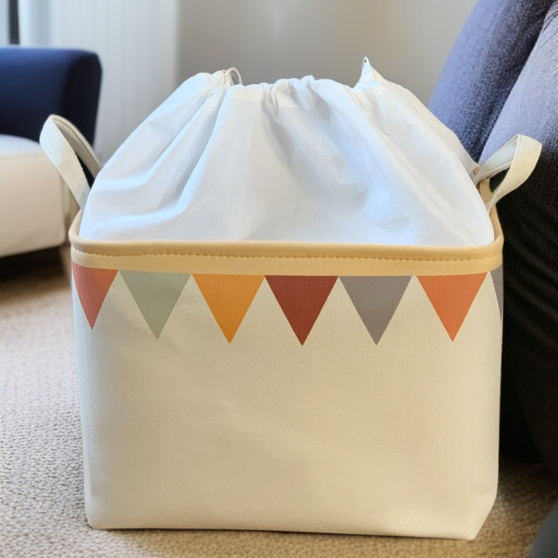 Boîte de rangement en toile avec ceinture en tissu, boîte de rangement pour jouets et vêtements
