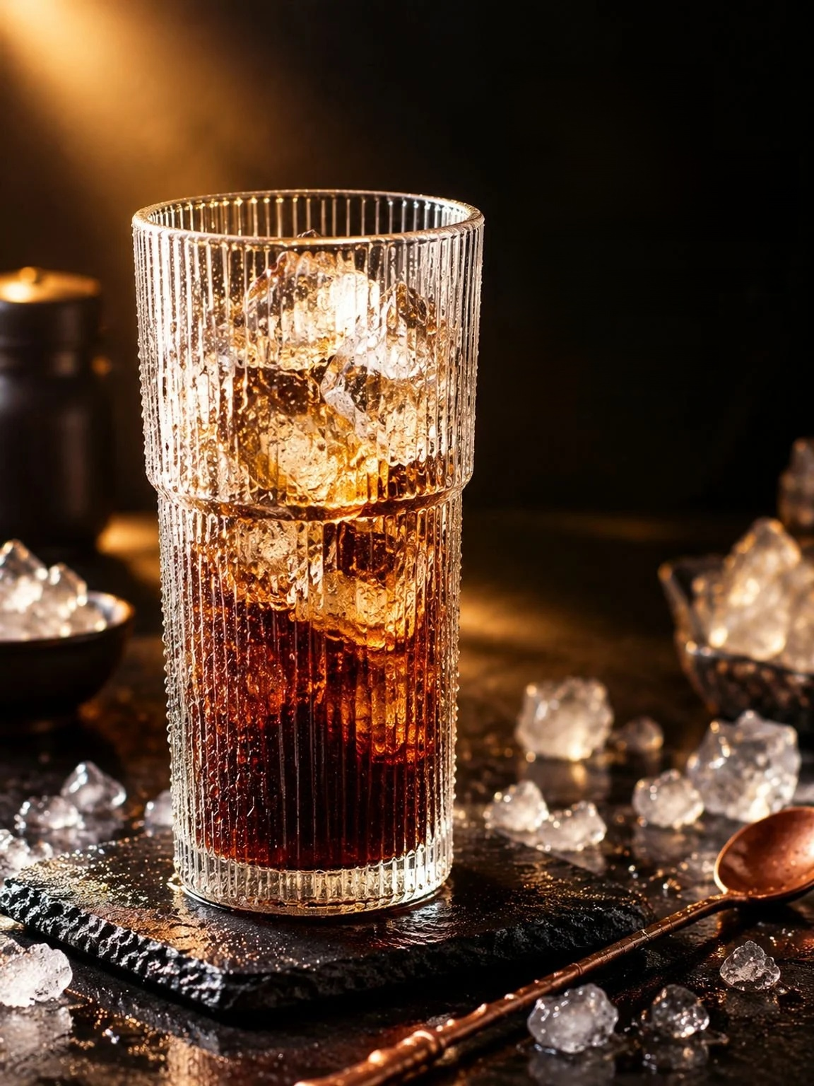 Minimalist Vertical Stripe Glass Cup for Drinks