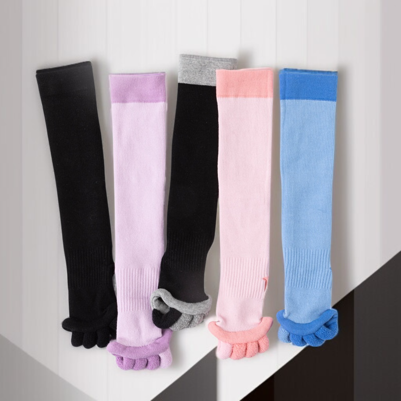 미끄럼 방지 땀 흡수 운동 긴 통 발가락 양말