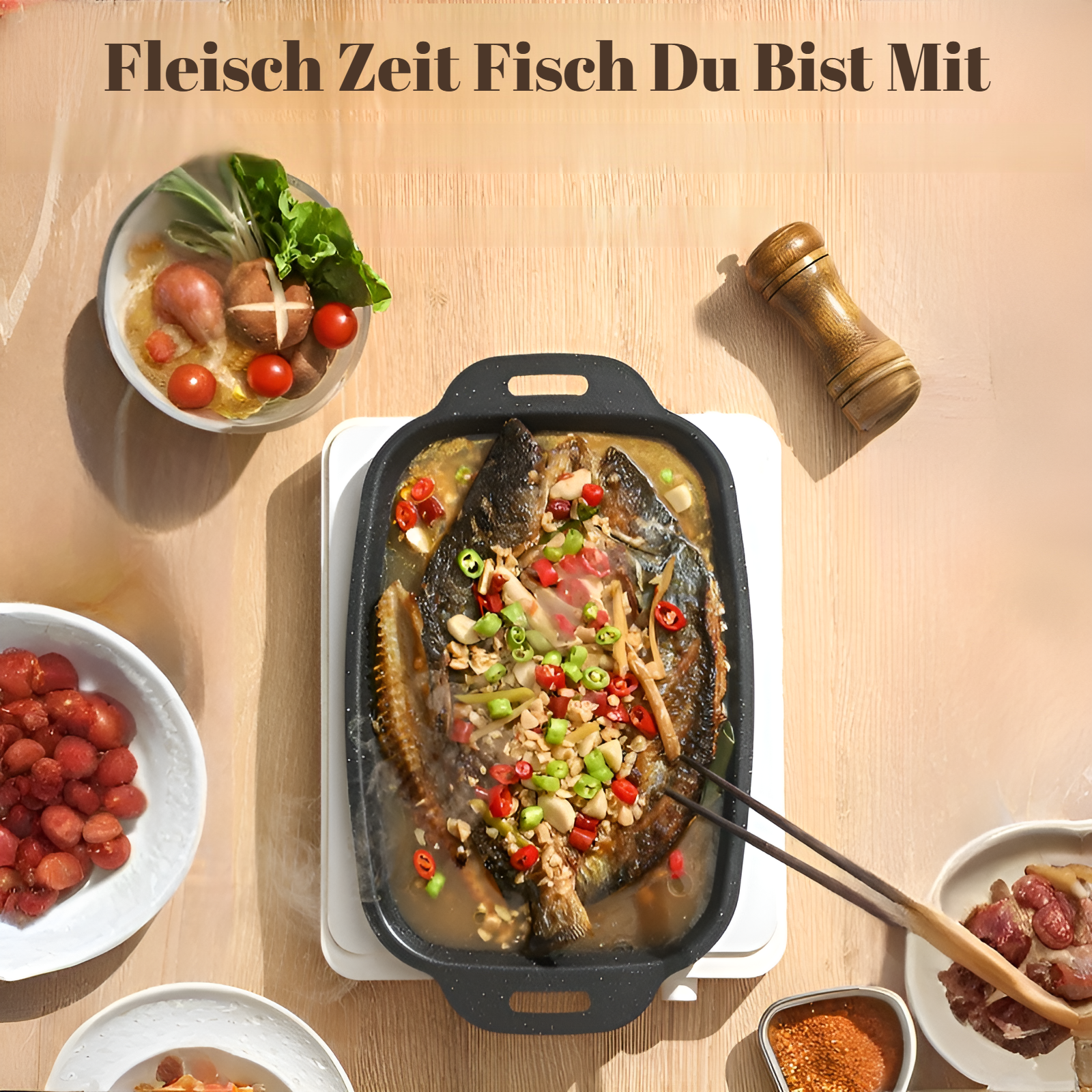 Tragbare Outdoor Antihaft Grillplatte