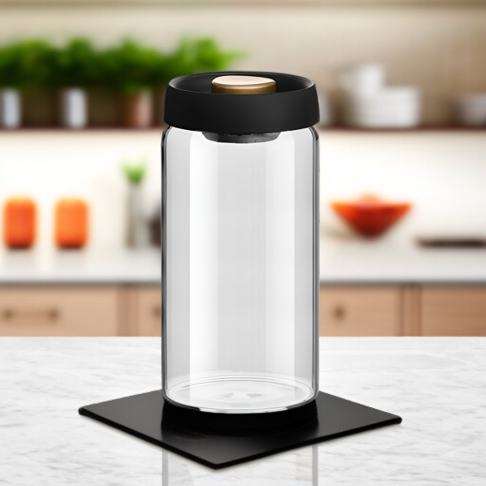 Pojemnik próżniowy na ziarna kawy, zaprojektowany do utrzymania świeżości