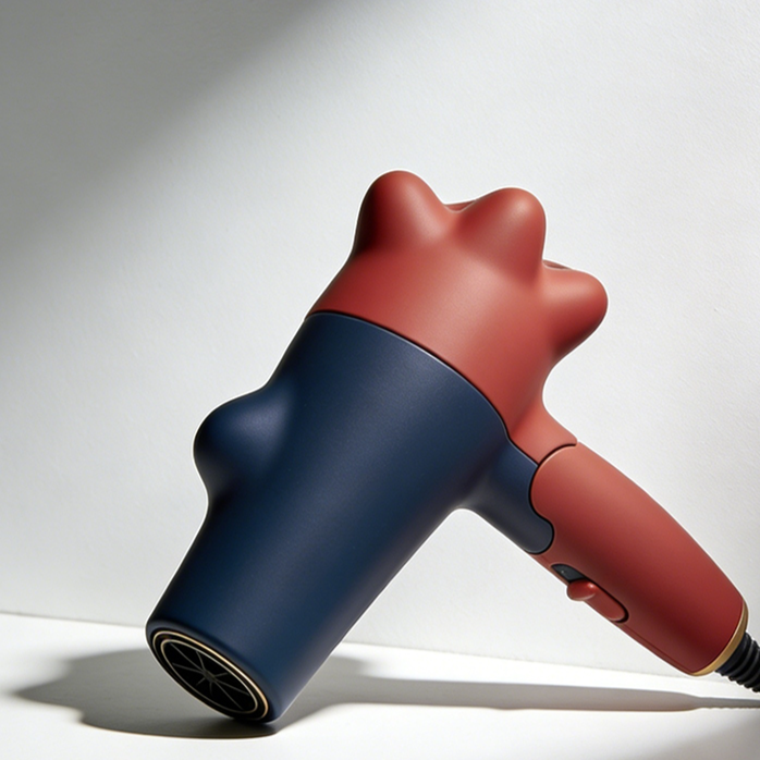 Close-up of the ionic hair dryer nozzle