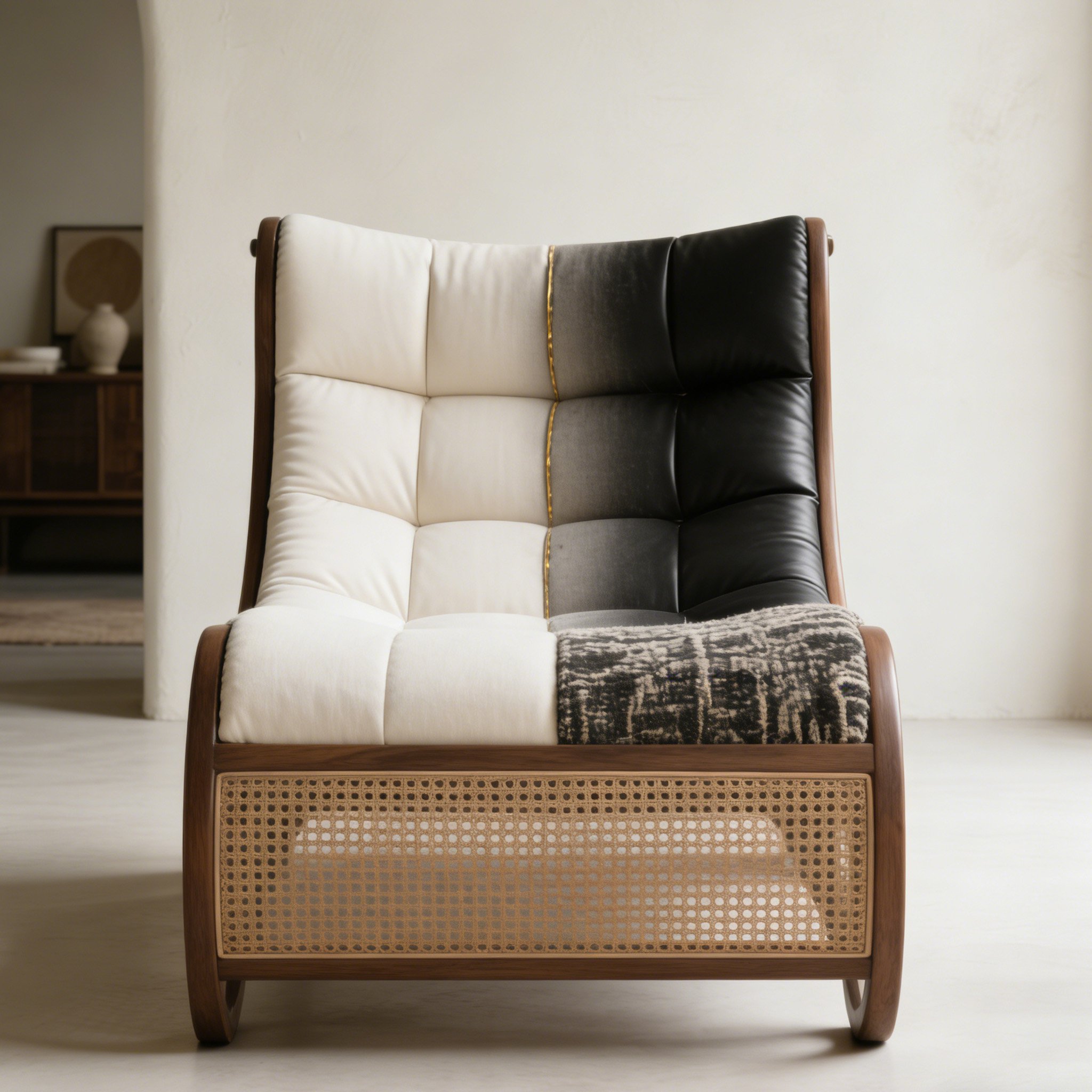 เก้าอี้เอนหลังไม้รูปทรงโค้งดีไซน์ทันสมัย