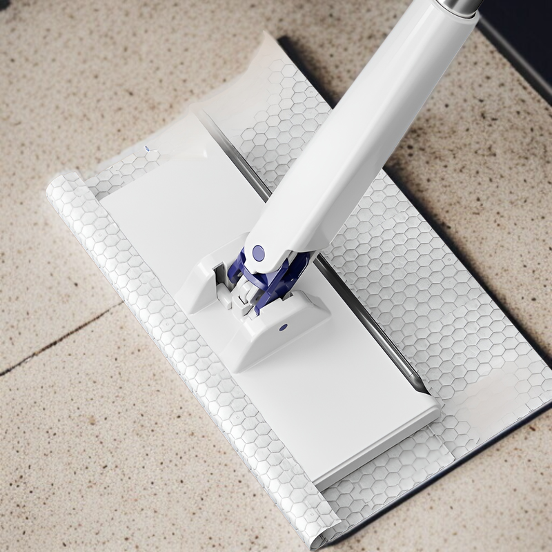 フロアワイパー 本体 1秒で着脱 ワンタッチモップ 2in1水切りワイパー 乾湿両用モップ 拭き掃除 雑巾ワイパー ベランダ 玄関 床 窓 フロア フローリング 掃除道具 使い捨てドライシート付き