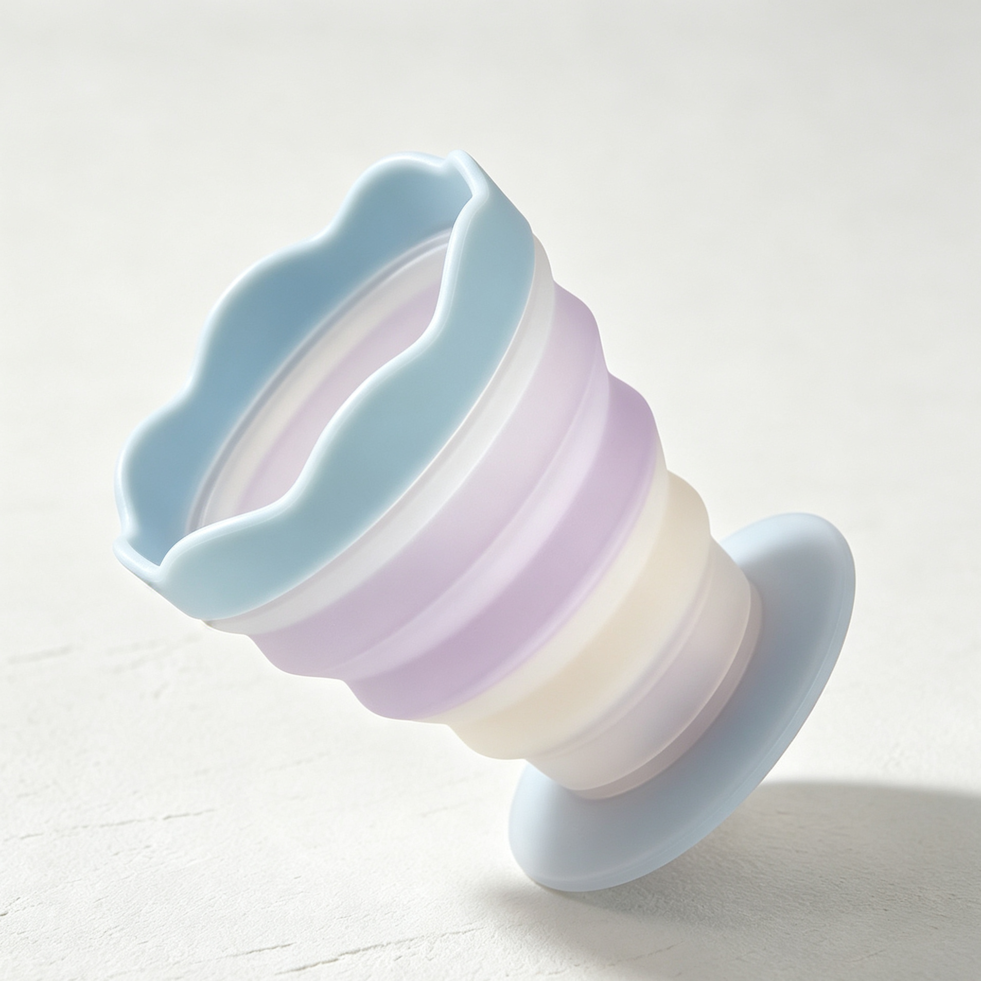 Wavy-edged folding silicone water cups (3 pieces)