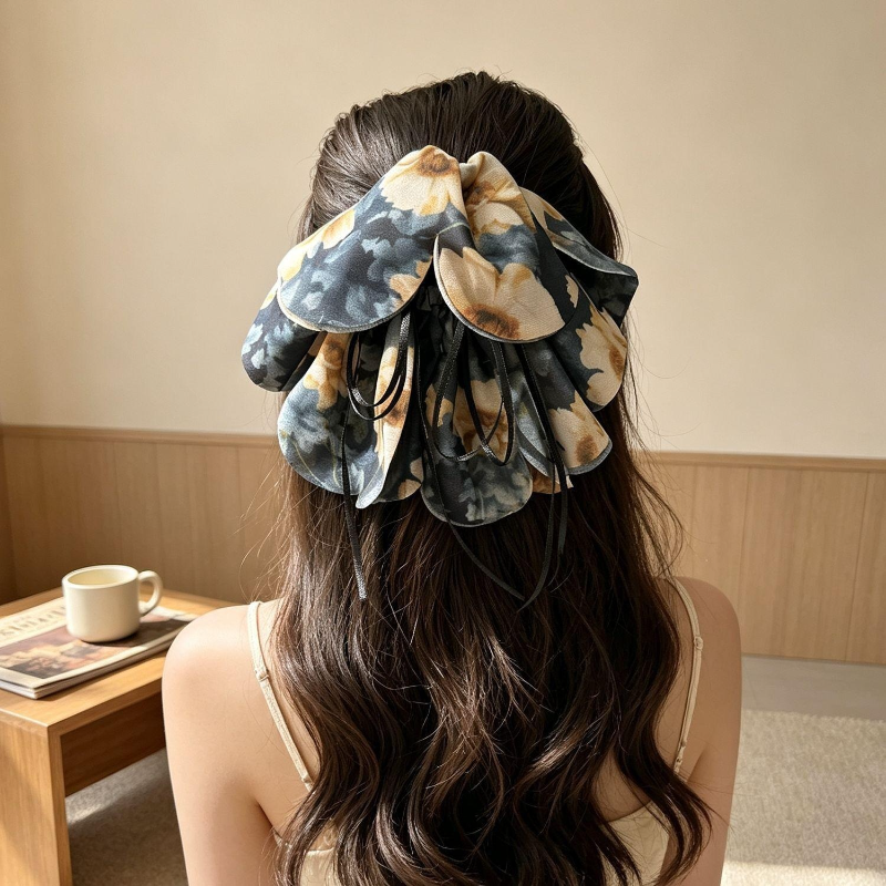 リボンヘアクリップ