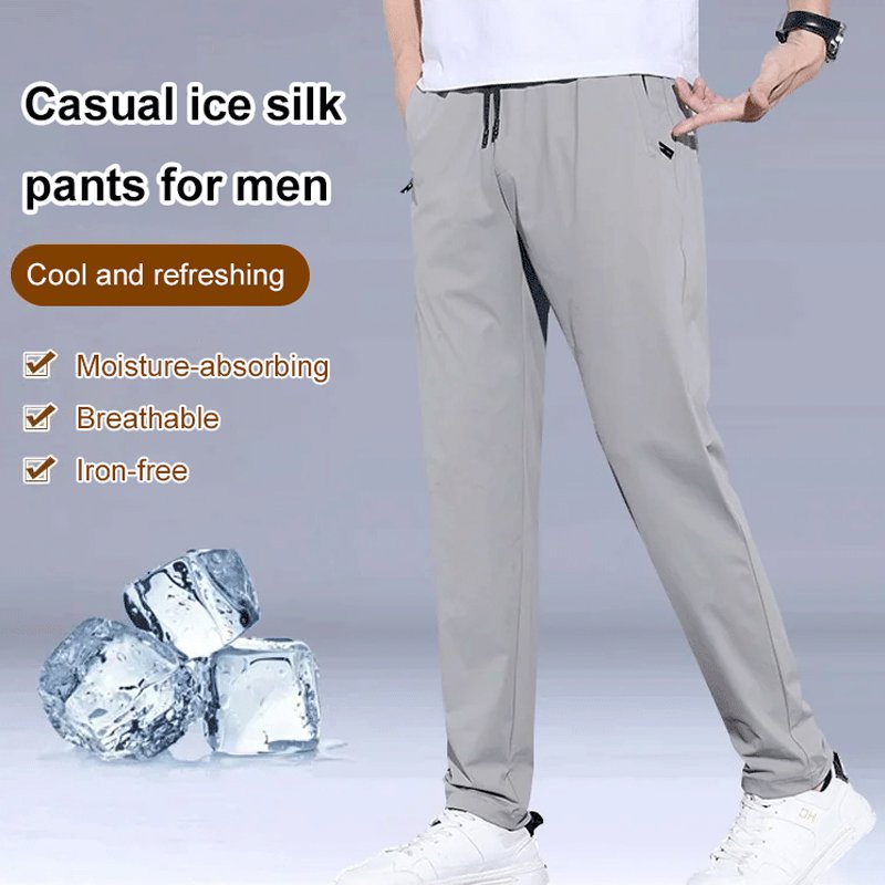Summer ultra-thin breathable ice silk pants