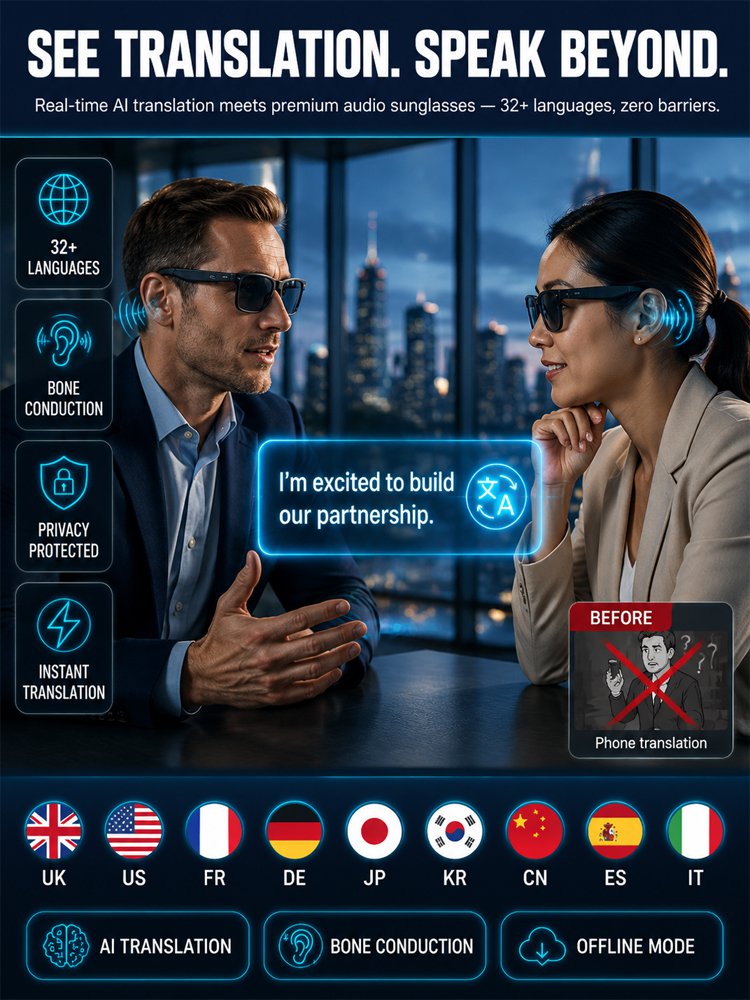 AI smart glasses translation conversation