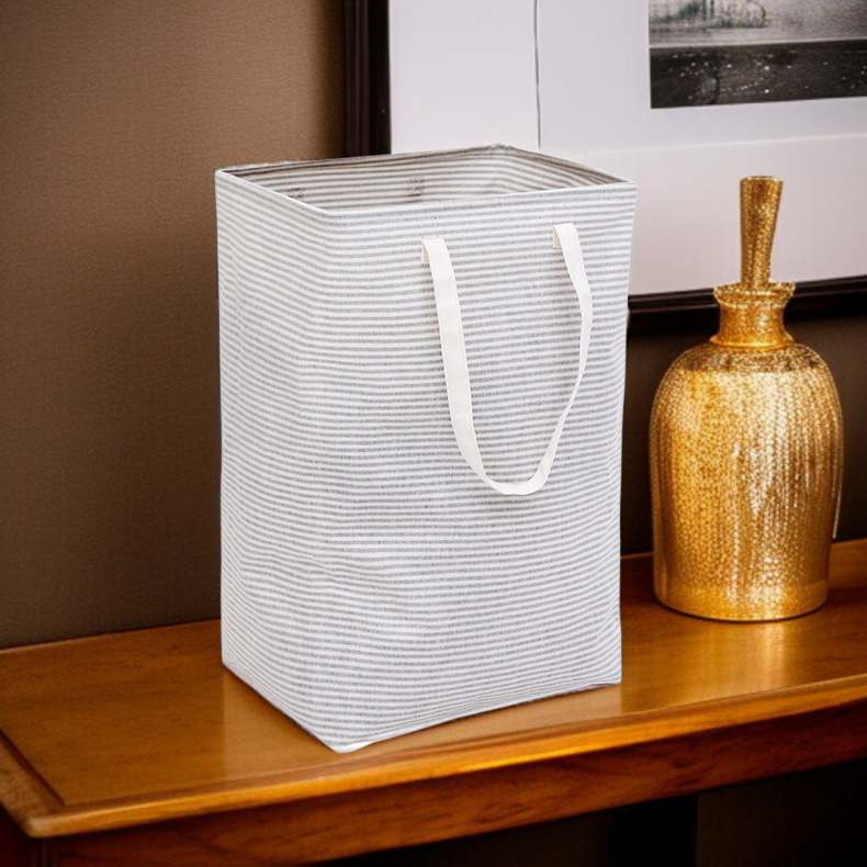 스트라이프 라지 세탁 바구니 접이식 수납 가방 옷 수납 바구니 더러운 옷 바구니 패브릭 세탁 바구니