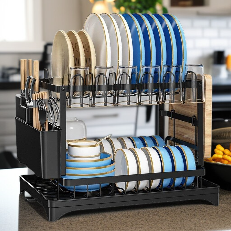 Kitchen Utensil Tray, Sink Bowl Holder, Drain Storage Basket