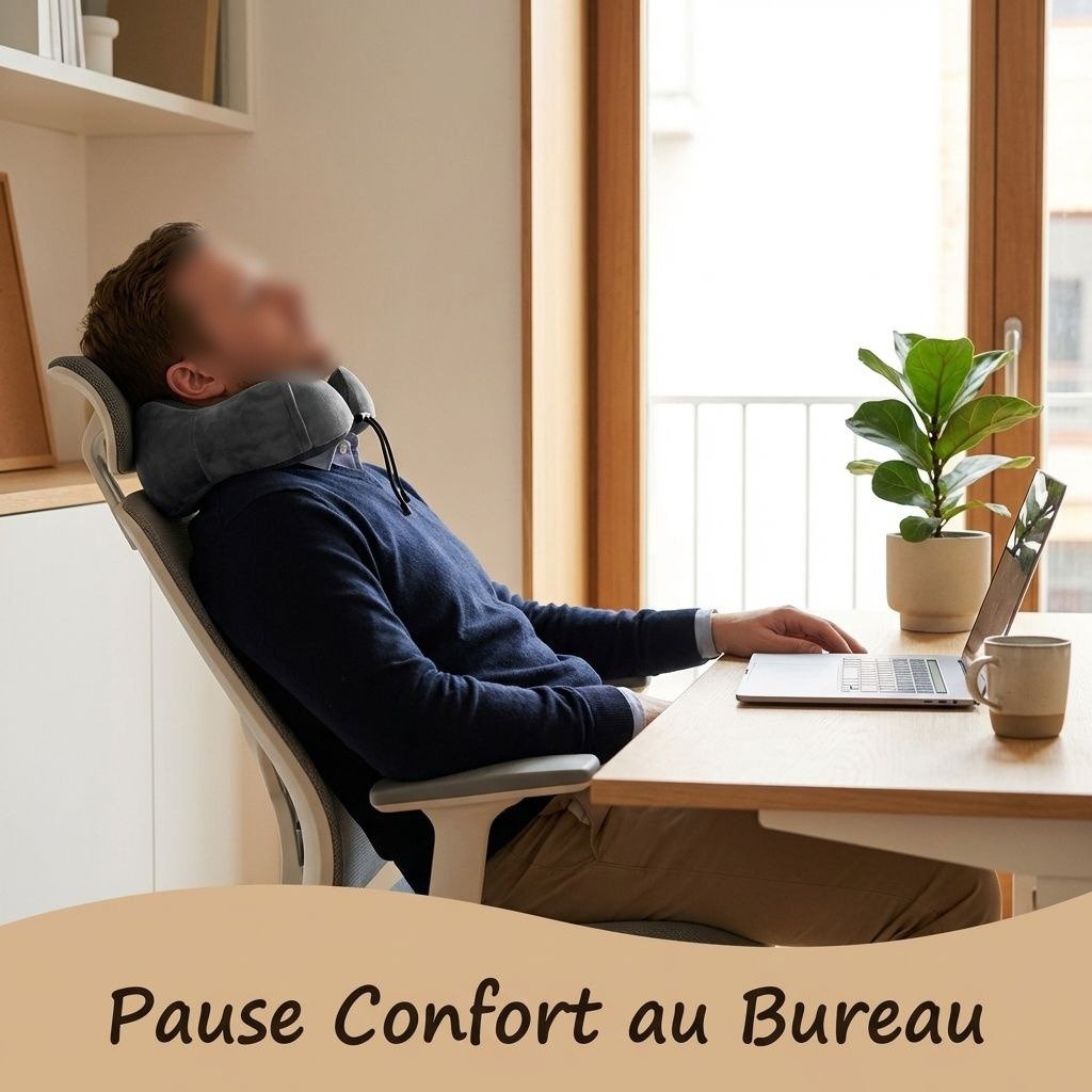 Coussin de voyage en U à mémoire de forme avec soutien bosselé